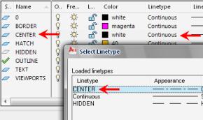 3. To apply the loaded linetypes to the selected layers: On the Home tab, click Layers panel > Layer Properties.
