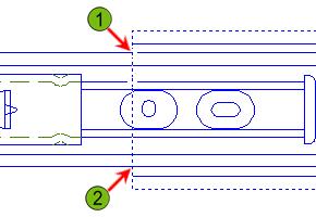4. 5. Select the first break point (1). Then select the second point (2). 7. Select point (1) to specify the break point. 8.