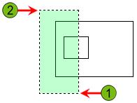 Endpoints left out of the crossing selection window remain anchored to their position. 1. To Stretch the large rectangle: Draw a rectangle with another one inside, as shown above.