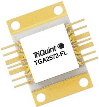 TGA279-2-FL Applications Ku-band Communications Product Features Frequency Range: 14.0 1. GHz P SAT : 43 dbm PAE: 27% Small Signal Gain: db Integrated Voltage Detector Bias: V D = 2 V, I DQ = 1.