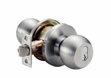 Knob Door Fitting 1-3/8 ~ 1-3/4 door thick. Special order for 1-3/4~2. Exposed Trim Wrought brass or stainless steel. Lock Chassis Heavy gauge dichromated steel.