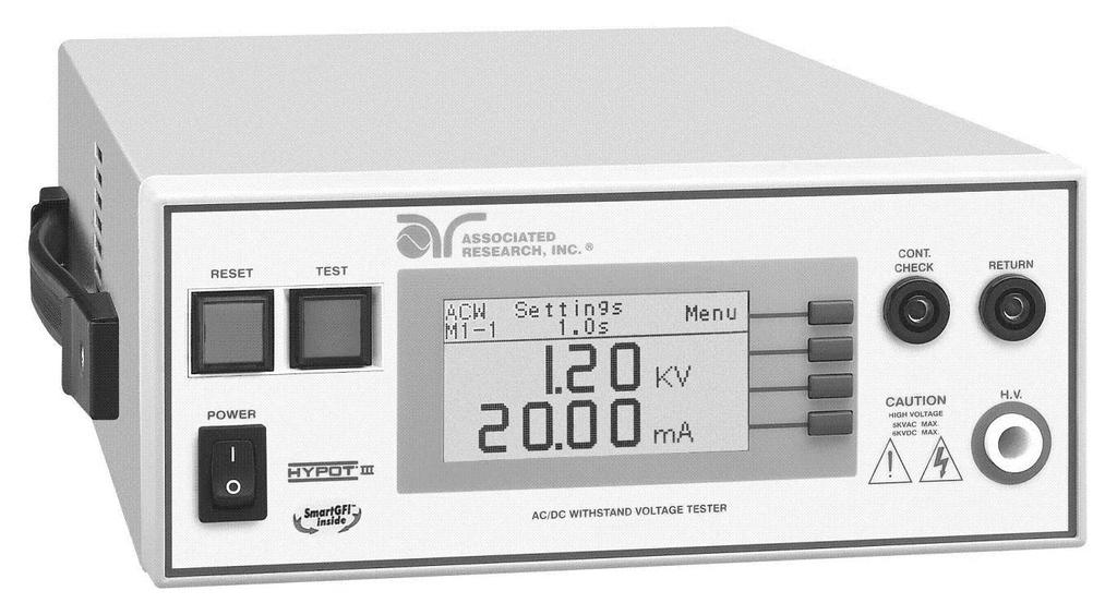 3.2 An example of a commercially available hipot tester that meets these specifications is the Associated Research HyPot III 36