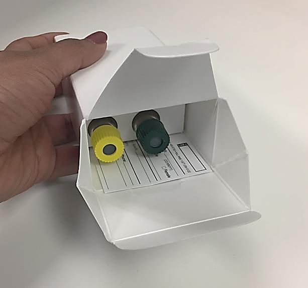 Procedure: Step 4 Send the samples to a testing facility Insert the two collection tubes into the mailing box provided Include the completed patient registration card Send the
