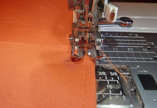 NOTE: For the best finished look, re-thread your machine with thread to match the interior in the top and thread to match the exterior in the bobbin.