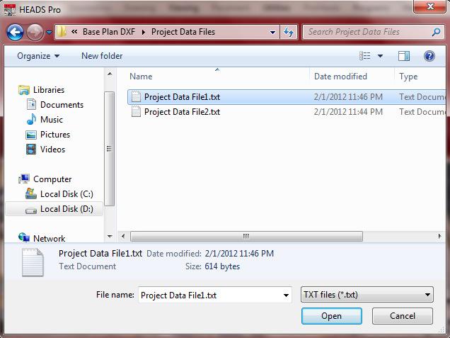 the files MODEL.FIL, MODEL.LST, Halign.FIL, Project Data File1.TXT and Project Data File2.TXT, File Project Data File1.