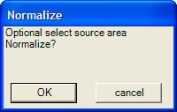 The Normalize dialog box will appear presenting you with the option of selecting an area of your image to normalize.