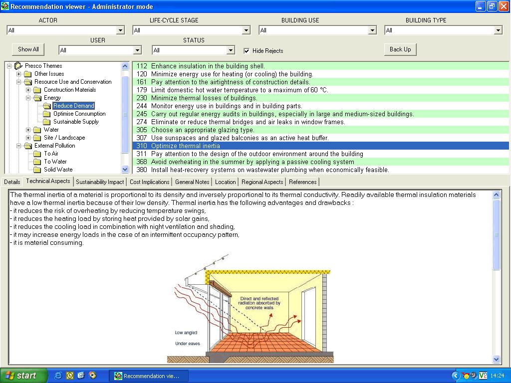 Figure 2: Current version of the browser for the PRESCO guidelines Not only may the guidelines themselves be of interest, also the browser system may prove to be useful.