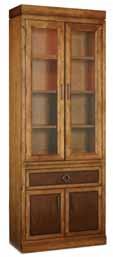 642-10-446 and -447 Bookcases 66W x 20 3/4D x 31H (168 x 53 x 79 cm) 642-55-741 Entertainment Console Hutch Moveable/mountable back panel; three open areas with one tube light in each section