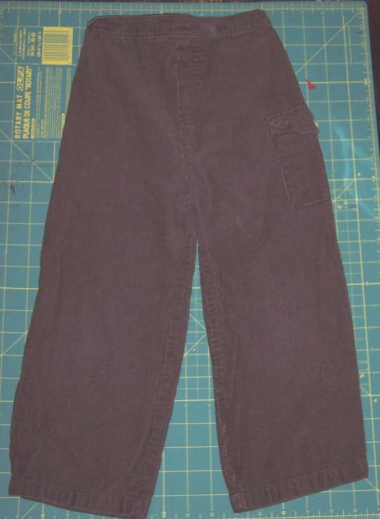 Instructions: Making the leiderhosen 1. Start with a pair of used pants.