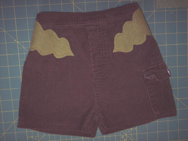 (You can also use Steam-a-seam to attach the fabric to the shorts) 8.