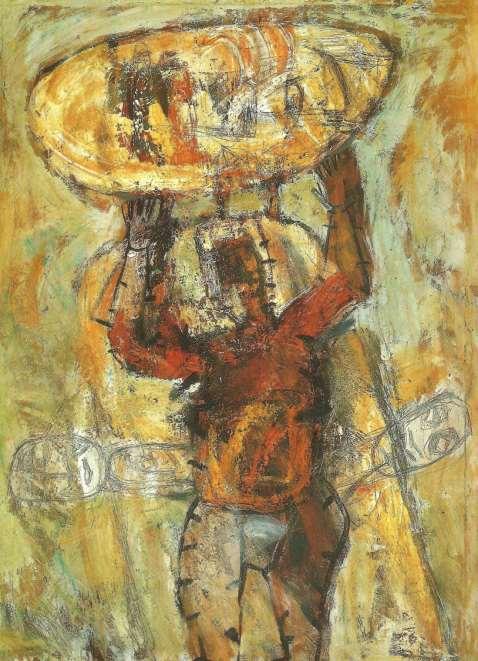 Carrying the Egg, 1990 oil on