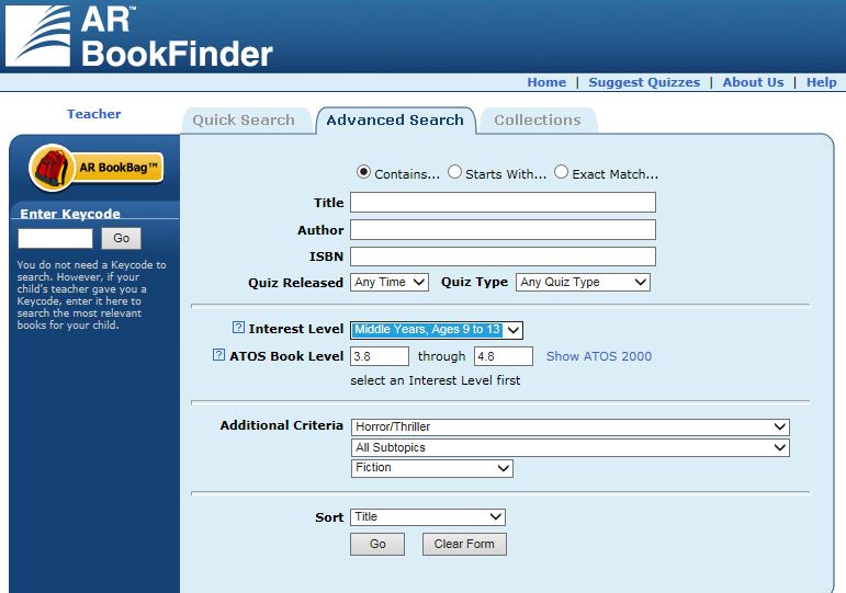 What if I can t find a book I like? Visit: www.arbookfind.co.