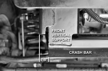Use an abrasive cutoff wheel or other suitable cutting tool to trim off the end of the crash bar.