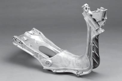 Casting Examples Aluminum Part Name: Application: Part Weight: Alloy: Comments: Customer: Scooter Monocoque Frame Honda Scooter Super Sport 23.