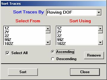 Select Single Color and press OK. The Color dialog Select bright blue and press OK. Double-click on the Select column Header to clear all selections. Execute: Edit Sort Traces By.