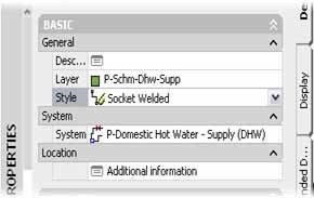 Modify the System, Style, and Design Data ID of Schematic Lines 4. Verify that the schematic line changes to P-Domestic Hot Water - Supply, as shown. 1.