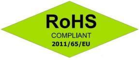 RoHS Compliance This series of laser diodes are designed and built to be fully compliant with the European Union Directive 11/65/EU Restriction of the use of certain Hazardous Substances in