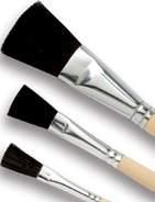 Lacquering and Stroke Brushes Artist Brushes Flat and round style soft hair brushes used for lacquering, enameling, and touching-up.