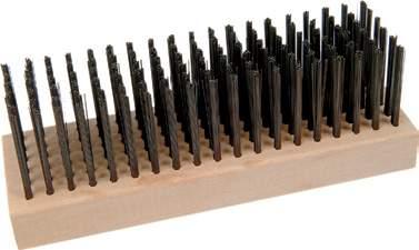 Wire Scratch Brushes Steel Wire Scratch Brushes Buy 72 or more SAVE 10% Buy 144 or more SAVE 15% Buy 288 or more SAVE 20% 3 and 4 Row Wire Brushes These curved handle wire scratch brushes are filled