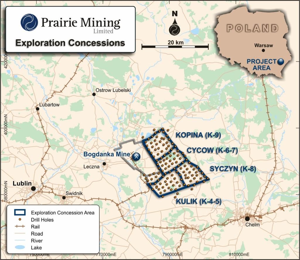ABOUT THE LUBLIN COAL PROJECT The Lublin Coal Project is a large scale premium thermal and semi-soft coking coal project with a current Coal Resource Estimate of 1.