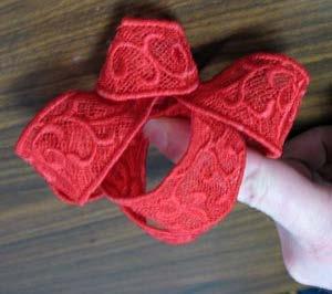 Three unique lace bows, perfect for any holiday or gift.