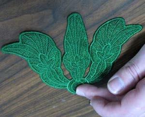 Continue gluing the leaf shape pieces, wrong