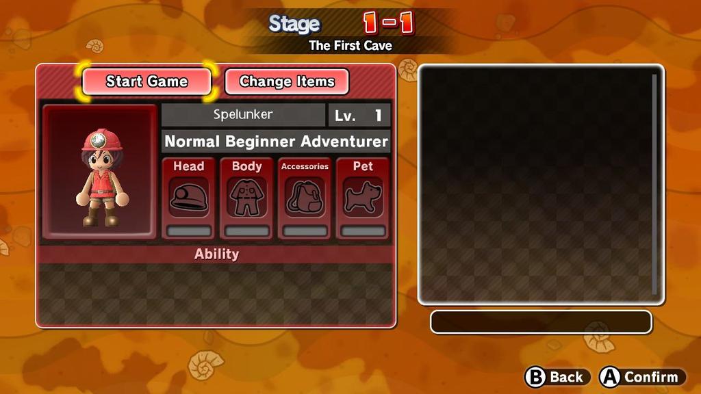 Explore Alone Lobby Screen In the lobby screen, you can change your equipment by choosing Change Items You can begin exploring when you choose Start Game