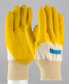 CONSTRUCTION WEIGHT SIZES 55-3253 Latex Crinkle Palm, Full Finger & Knuckle Yellow Canvas Safety Cuff Knit Coated Standard Men s 55-3243