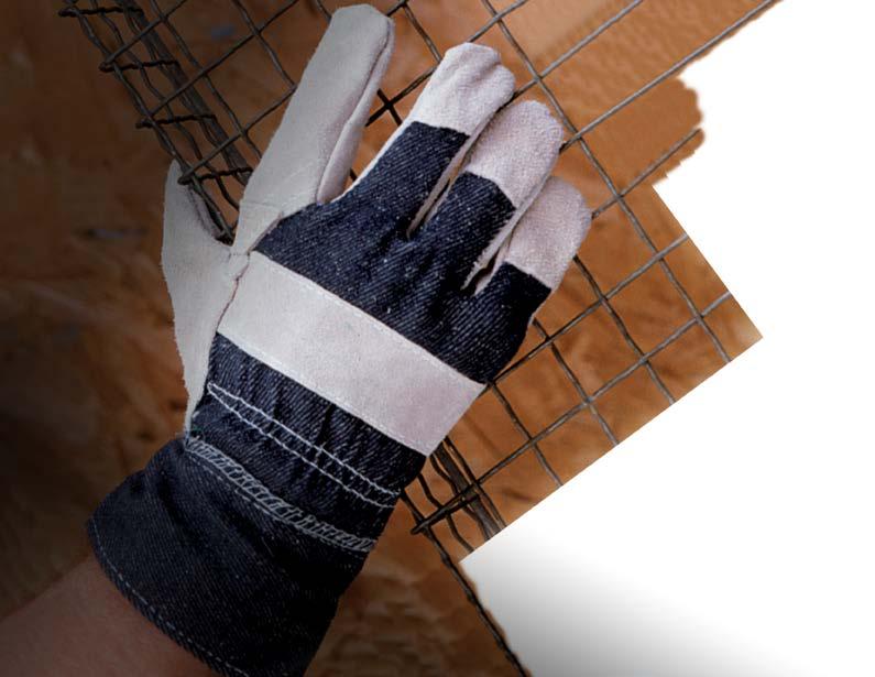 GENERAL PURPOSE GLOVES SPLIT LEATHER PALM STYLE LEATHER GLOVE CLASSIFICATION PLATINUM Leather-palm gloves constructed of heavy side-split cowhide Rugged extra-strength back and cuff Stitched with