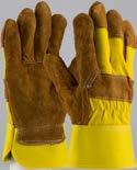 Leather knuckle strap and finger tips for extra protection APPLICATIONS: Construction, Road Work, Excavation, General Maintenance SPLIT LEATHER PALM STYLE NUMBER HIDE SERIES GRADE PATTERN PALM BACK