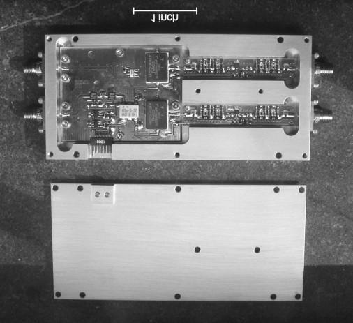 Figure 6. Measured intrinsic conversion gain of the L-Band downconverter (with no digital correction). Figure 5. Photograph of the L-Band Digital Sideband-Separating Mixer prototype.