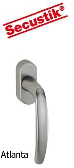 Aluminum window handle HOPPE Atlanta Secustik : Tested according to RAL-RG 607 / 9, meets the requirements AhS RAL-RG607/13, swivel cap, plastic rosette, with supporting mounting lugs, full-length