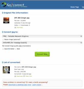 They are easy to use and offer a variety of formats to choose from. For example, with www.go2convert.