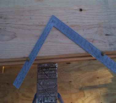Name: Framing square Purpose: Lay out rise and run for stairs and checking square.