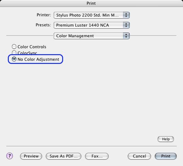 Output: Printing from Photoshop In Print Settings or Print