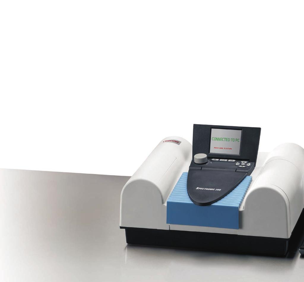 Modern On-Board Software Program Standard Methods with the Analyzer Mode* With the SPECTRONIC 200 spectrophotometer you won t need to re-enter methods every time.