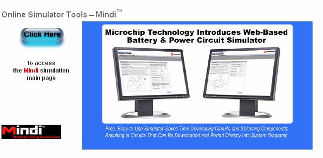 The Mindi home page is shown in Figure 2. To enter the Mindi Simulator Tool, select the Click Here button in the upper left hand corner of the window.