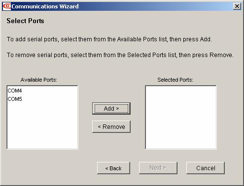 2.5.1 Start CME 2 by double-clicking the CME 2 shortcut icon on the Windows desktop: If a serial or CAN port has not been selected, the Communications Wizard Select device screen appears. 5.2.5.2 If the CME 2 Main screen appears instead of Select Devices, choose ToolsCommunications Wizard.