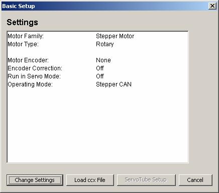 Stepnet Panel Amplifier User Guide Mode Selection and General Setup 5.4: Basic Setup 5.4.1: Basic Setup Screen 5.4.1.1 To load a.