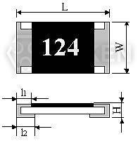 FCR Dim Surface Mount Flip Resistor Dimensions (Unit: mm) (FCR) Dimensions Type L W H L 1 L 2 FCR