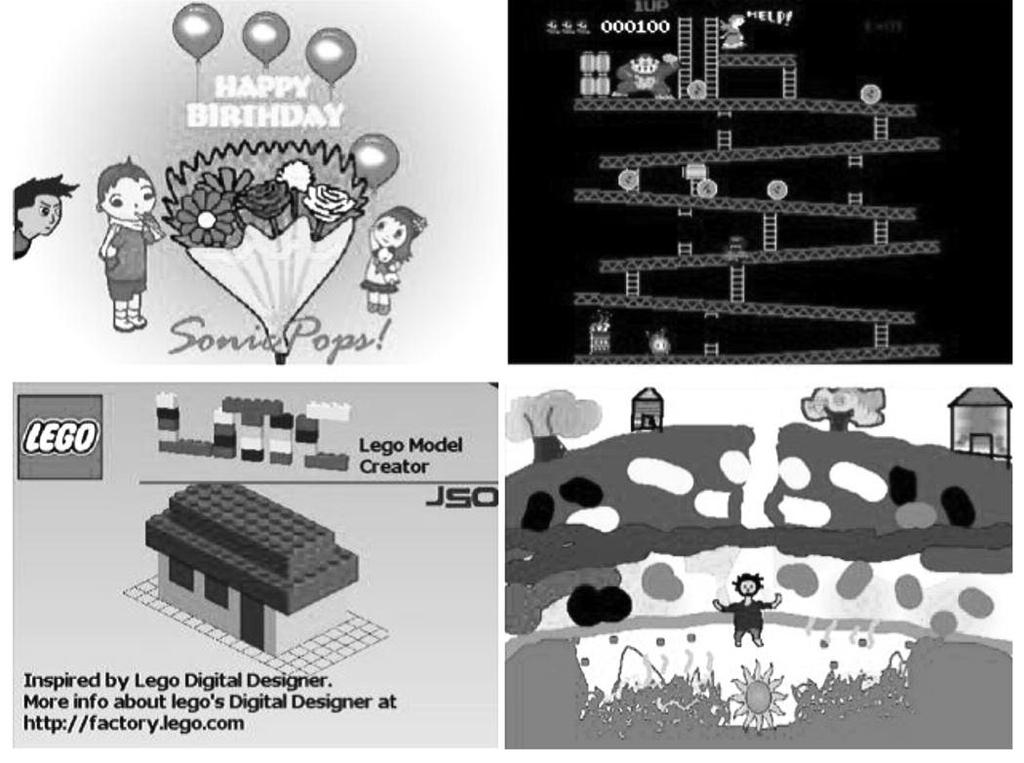 Figure 3. Examples of Scratch projects. that appear on the Scratch Website (Figure 3).
