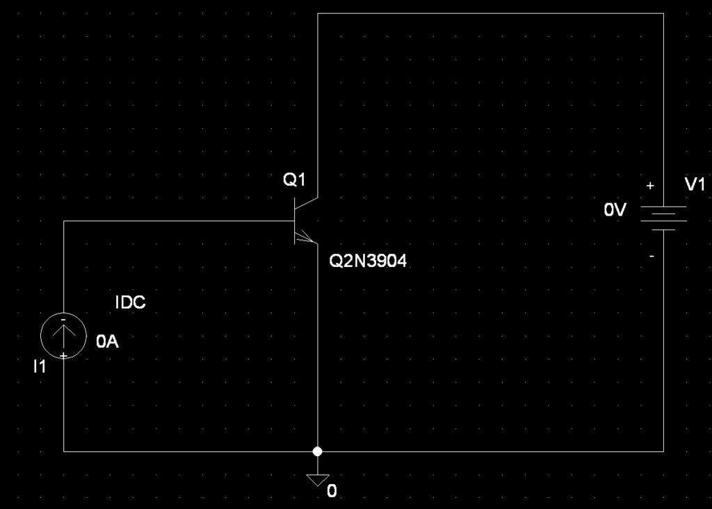 Figure 15: Test circuit used to obtain output characteristics of a 2N3904 NPN transistor Figure 16: Output characteristics I C vs.