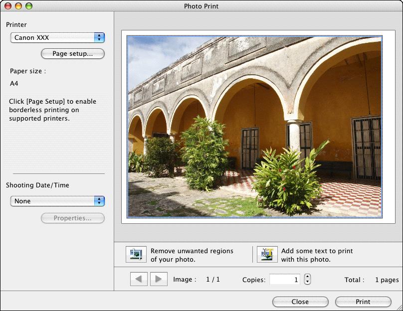 Photo Print window Click To select multiple images, click on the images while holding down the < > key or < shift > key on the keyboard.