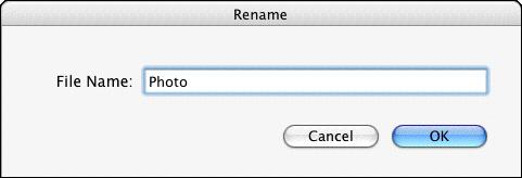 Rename window The file or folder name changes to the new one. The [Rename] window appears.