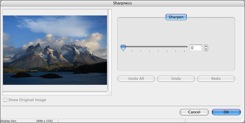 Adjusting Sharpness You can make the overall atmosphere of an image harder or softer. Display the image to edit in the viewer window (p.6).