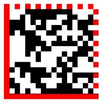 fourth target also indicates the correct orientation for the QR code. These features of the 2D barcodes also outline the complete region of interest that surrounds the content encoded within.