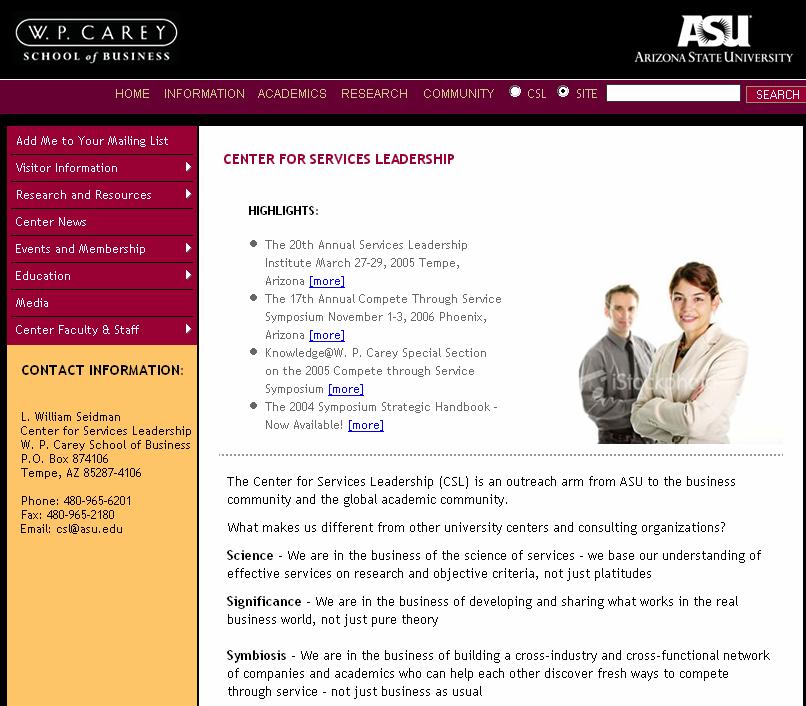 Service Science at ASU http://wpcarey.asu.