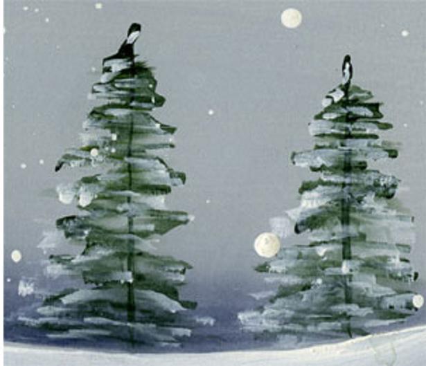 Evergreen Tree Using A Flat Brush You can learn this free hand technique Let s start with a simple