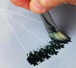 Continue stippling up the tree toward the tip leaving just a little space between the rows of