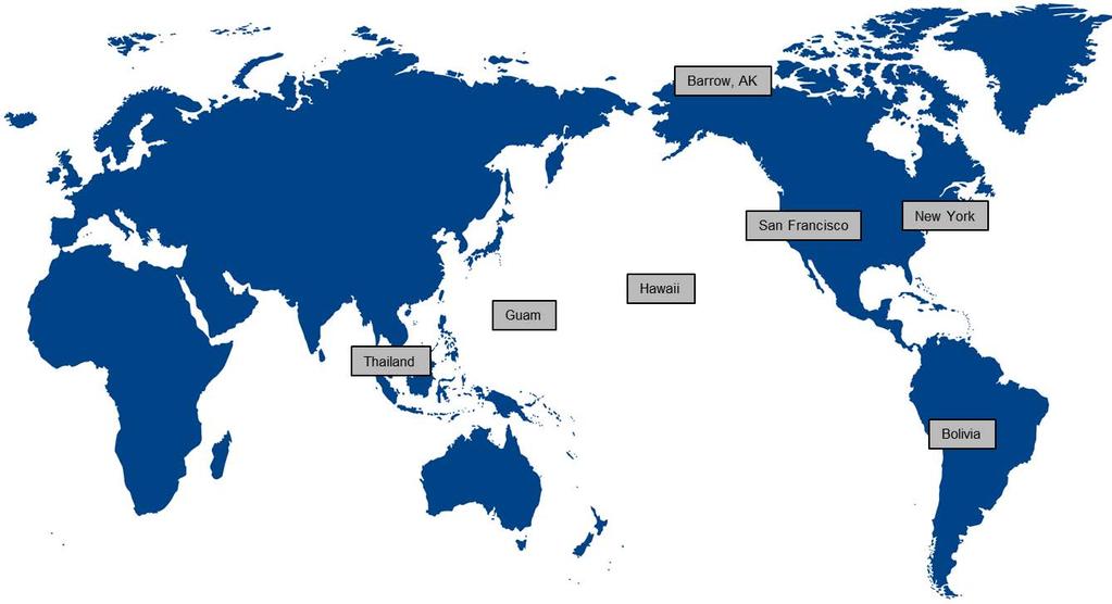 ARINC operates 7 Long Distance Operational Control (LDOC) facilities which provide AOC communications to customers throughout the following regions; North Atlantic, South/Central American, Caribbean,